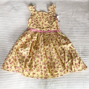 Zunie girl yellow floral cotton sun dress NWT size 10/12